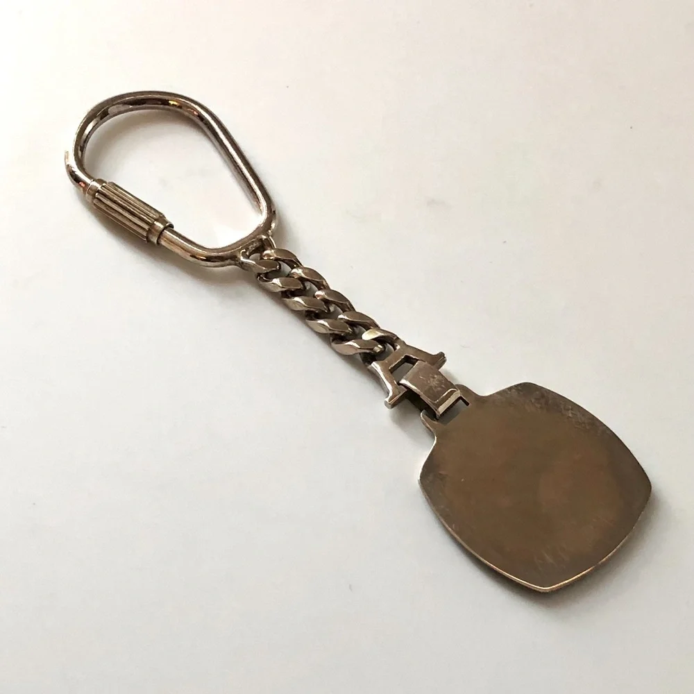 sterling silver keychain Parthenon Greek screw closure 925 Athenian Acropolis